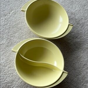2 Vintage Boontonware serving bowls. Melamine yellow